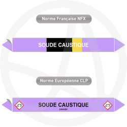 Repérage de tuyauterie Soude caustique reperage marqueur tuyauterie vinyle