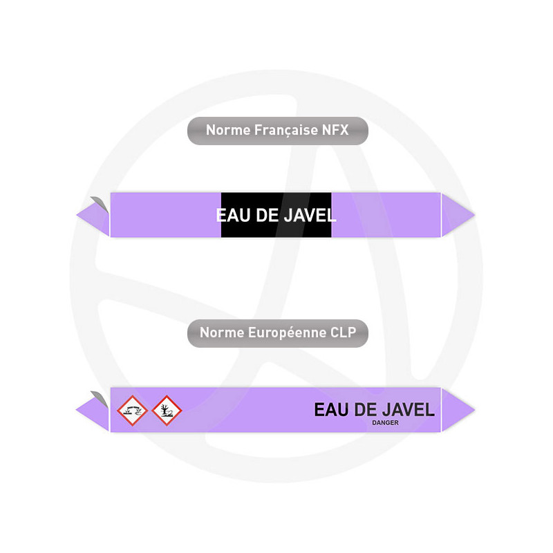 Repérage de tuyauterie Eau de javel reperage marqueur tuyauterie vinyle