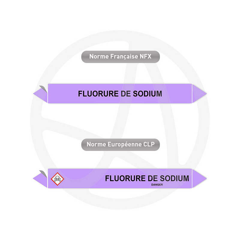 Repérage de tuyauterie Fluorure de sodium reperage marqueur tuyauterie vinyle