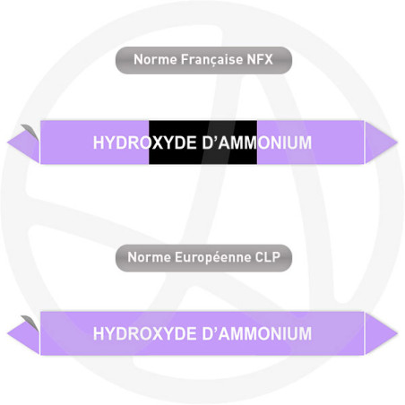 Repérage de tuyauterie Hydroxyde d'ammonium reperage marqueur tuyauterie vinyle