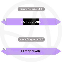 Repérage de tuyauterie Lait de chaux reperage marqueur tuyauterie vinyle