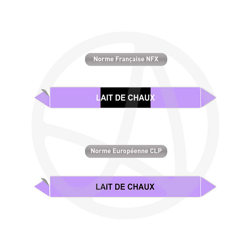 Repérage de tuyauterie Lait de chaux reperage marqueur tuyauterie vinyle