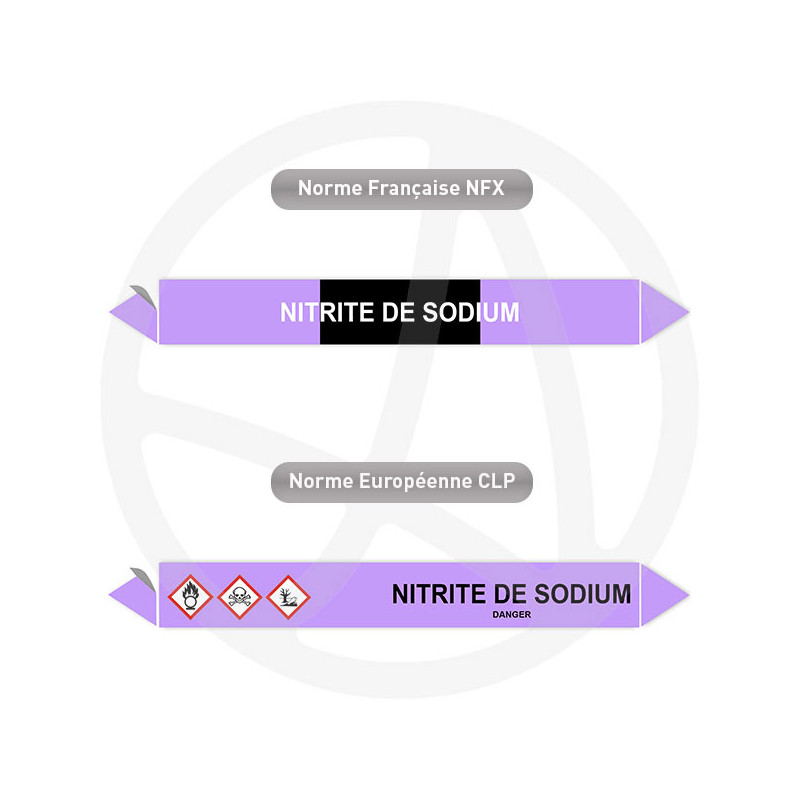 Repérage de tuyauterie Nitrite de sodium reperage marqueur tuyauterie vinyle