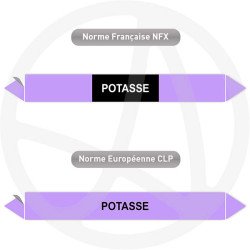 Repérage de tuyauterie Potasse reperage marqueur tuyauterie vinyle