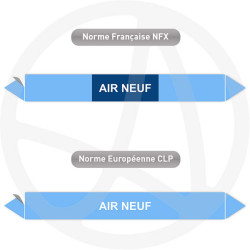 Repérage de tuyauterie Air neuf reperage marqueur tuyauterie vinyle