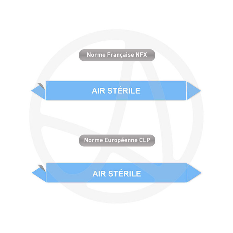 Repérage de tuyauterie Air stérile reperage marqueur tuyauterie vinyle