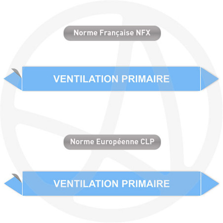 Repérage de tuyauterie Ventilation primaire reperage marqueur tuyauterie vinyle