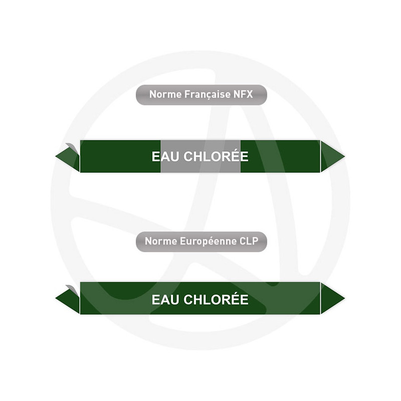 Repérage de tuyauterie Eau chlorée reperage marqueur tuyauterie vinyle