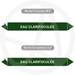 Repérage de tuyauterie Eau clarifloculée reperage marqueur tuyauterie vinyle