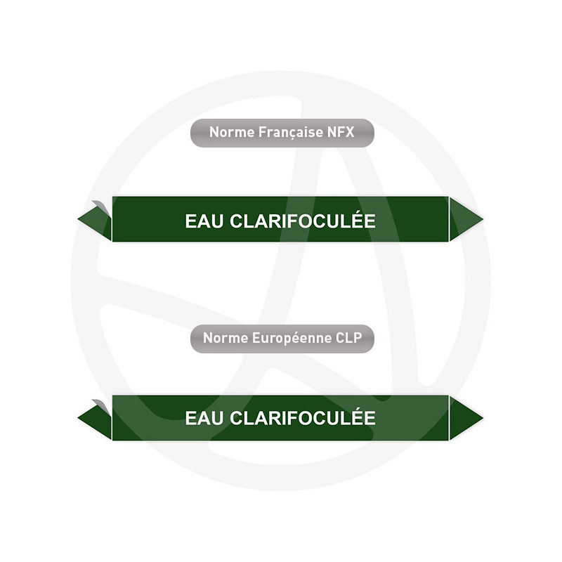 Repérage de tuyauterie Eau clarifloculée reperage marqueur tuyauterie vinyle