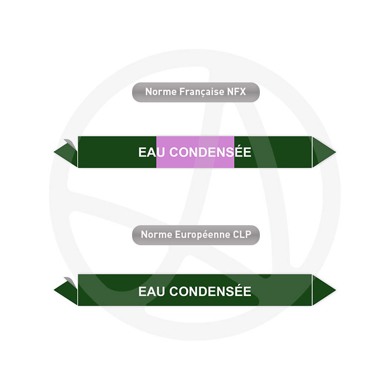 Repérage de tuyauterie Eau condensée reperage marqueur tuyauterie vinyle