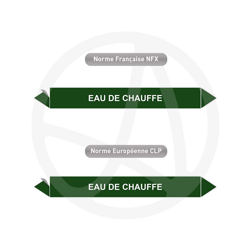 Repérage de tuyauterie Eau de chauffe reperage marqueur tuyauterie vinyle