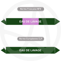 Repérage de tuyauterie Eau de lavage reperage marqueur tuyauterie vinyle