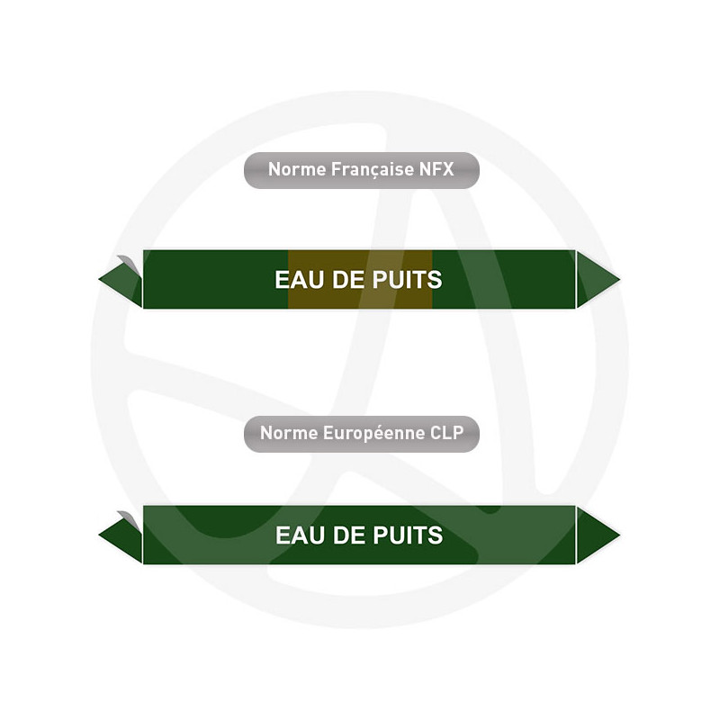 Repérage de tuyauterie Eau de puits reperage marqueur tuyauterie vinyle