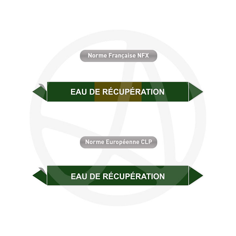 Repérage de tuyauterie Eau de récupération reperage marqueur tuyauterie vinyle