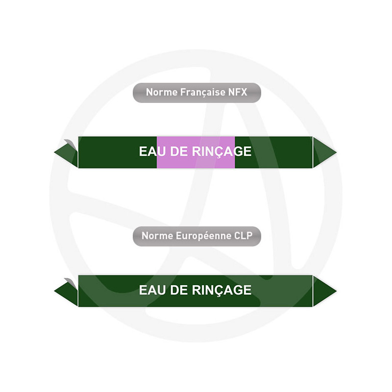 Repérage de tuyauterie Eau de rinsage reperage marqueur tuyauterie vinyle