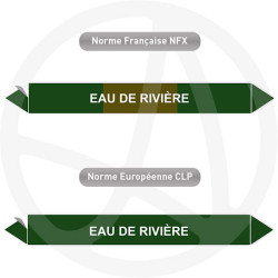 Repérage de tuyauterie Eau de rivière reperage marqueur tuyauterie vinyle