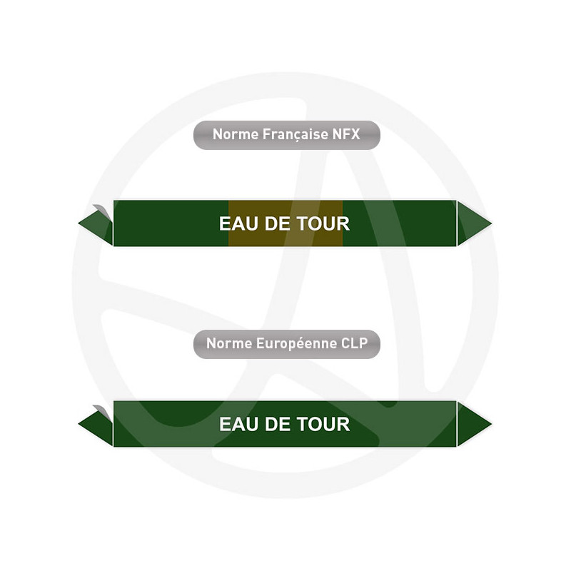 Repérage de tuyauterie Eau de tour reperage marqueur tuyauterie vinyle