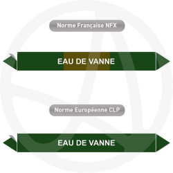 Repérage de tuyauterie Eau de vanne reperage marqueur tuyauterie vinyle