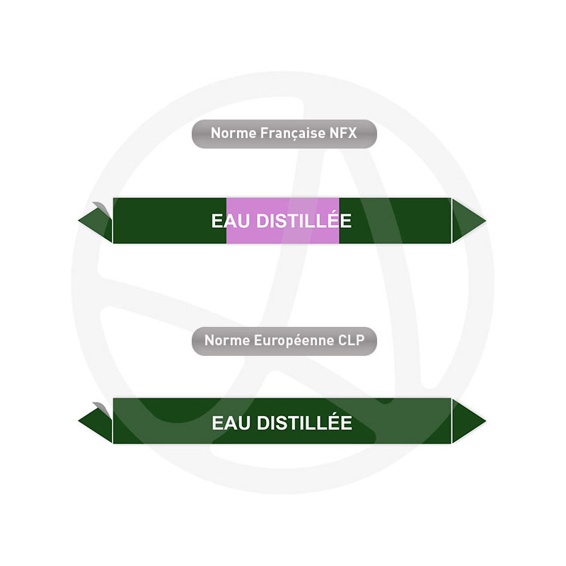 Repérage de tuyauterie Eau distillée reperage marqueur tuyauterie vinyle