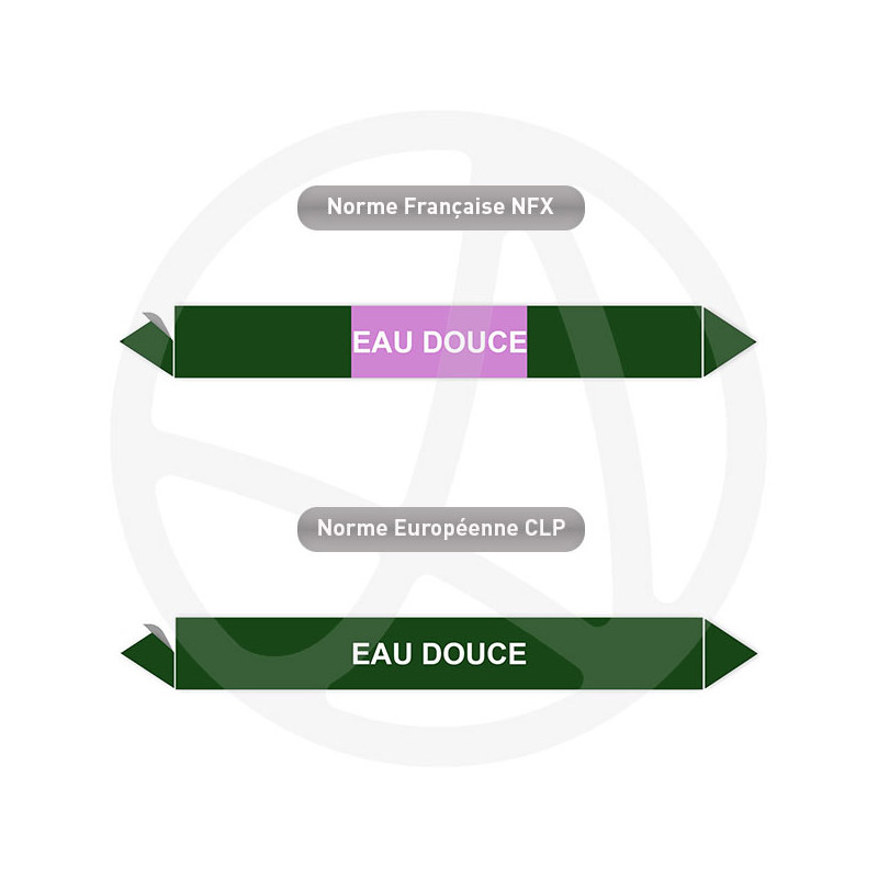 Repérage de tuyauterie Eau douce reperage marqueur tuyauterie vinyle