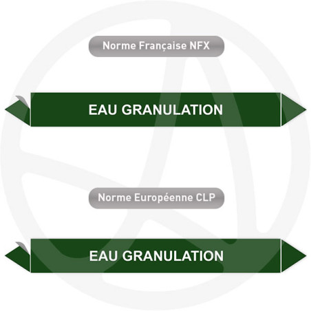 Repérage de tuyauterie Eau granulation reperage marqueur tuyauterie vinyle