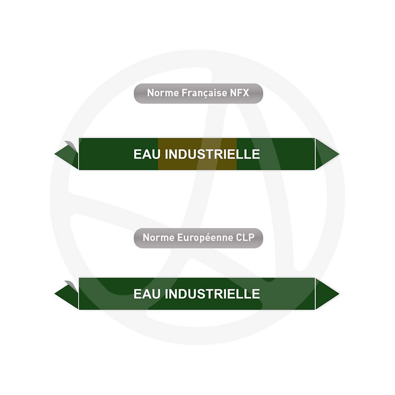 Repérage de tuyauterie Eau industrielle reperage marqueur tuyauterie vinyle