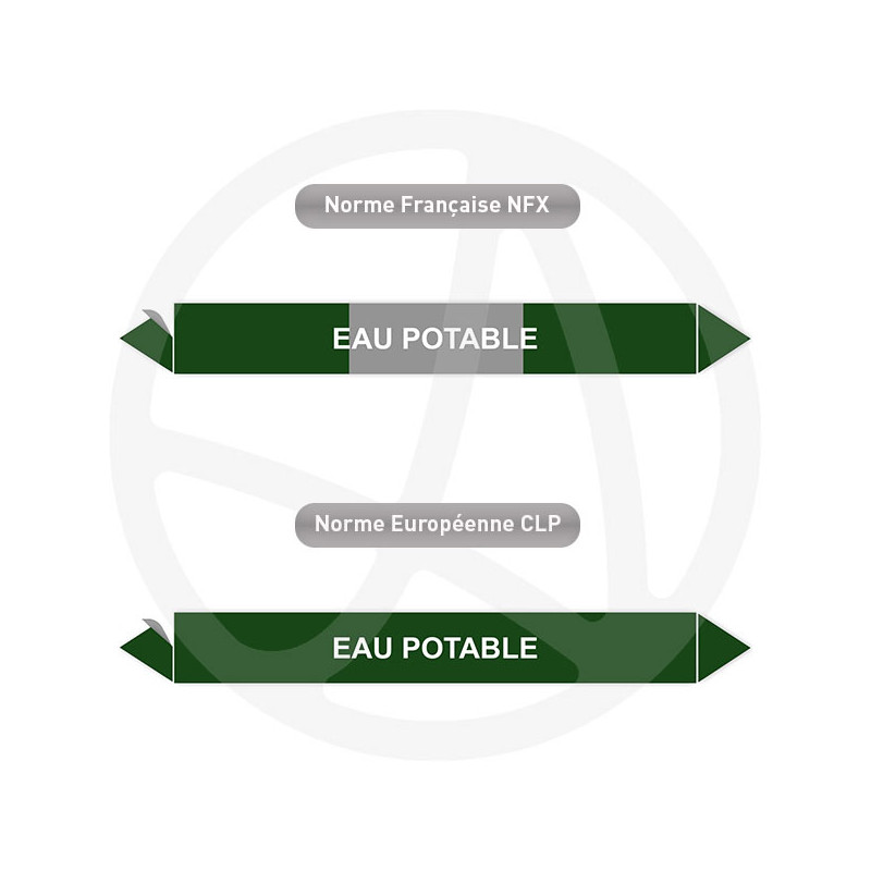 Repérage de tuyauterie Eau potable reperage marqueur tuyauterie vinyle