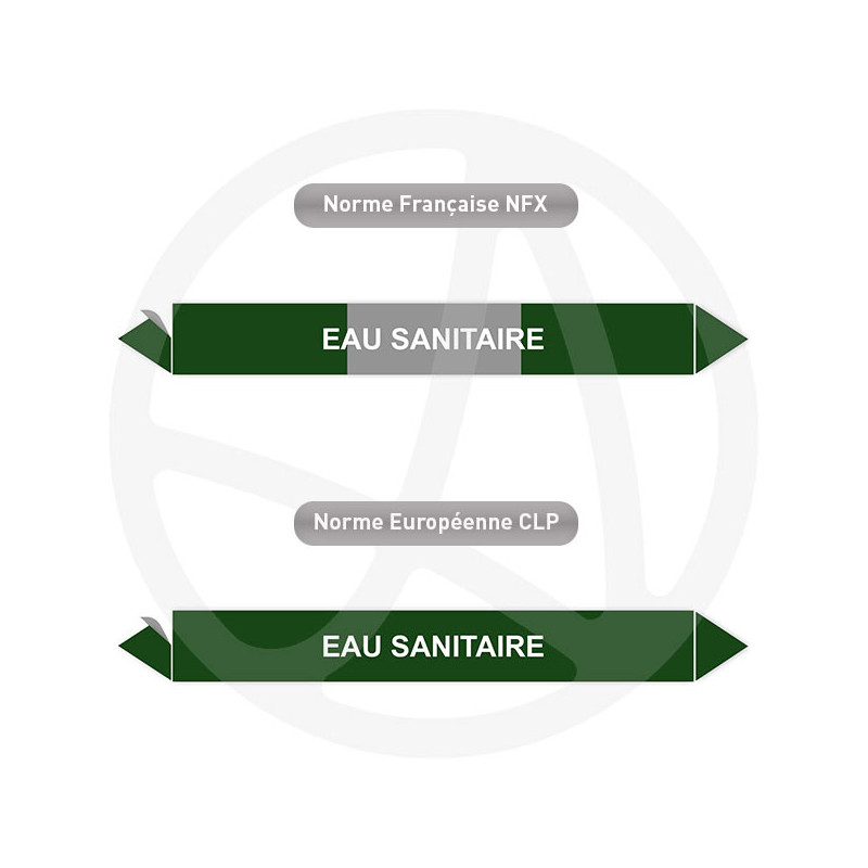 Repérage de tuyauterie Eau sanitaire reperage marqueur tuyauterie vinyle