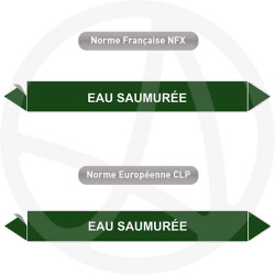 Repérage de tuyauterie Eau saumurée reperage marqueur tuyauterie vinyle