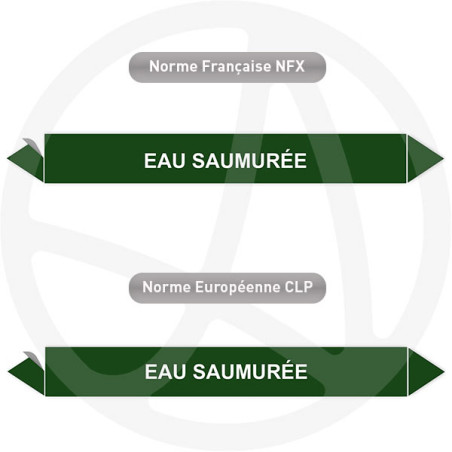 Repérage de tuyauterie Eau saumurée reperage marqueur tuyauterie vinyle