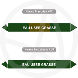 Repérage de tuyauterie Eau usée grasse reperage marqueur tuyauterie vinyle