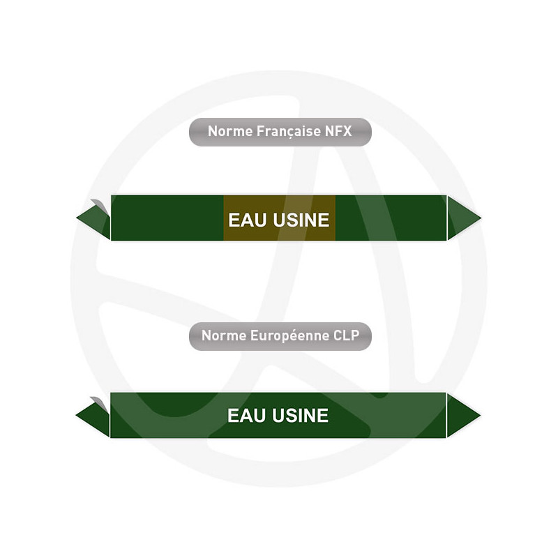 Repérage de tuyauterie Eau usine reperage marqueur tuyauterie vinyle