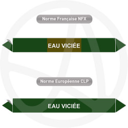 Repérage de tuyauterie Eau viciée reperage marqueur tuyauterie vinyle