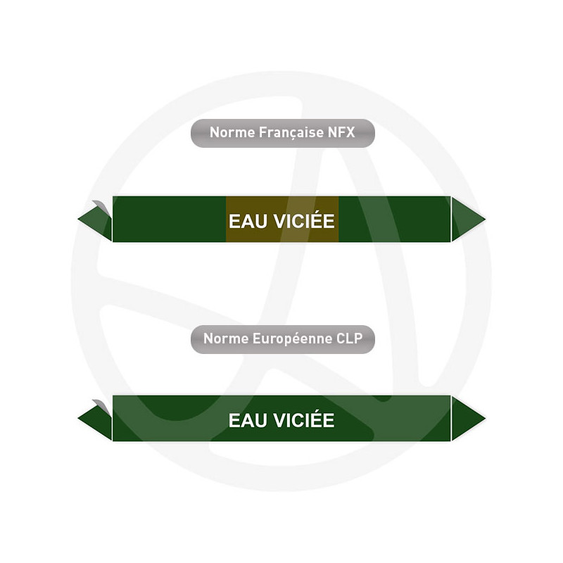 Repérage de tuyauterie Eau viciée reperage marqueur tuyauterie vinyle