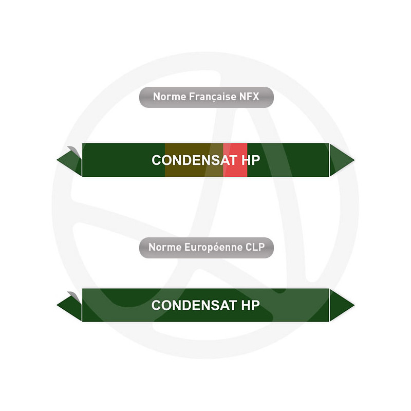 Repérage de tuyauterie Condensat HP reperage marqueur tuyauterie vinyle