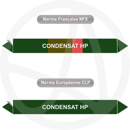 Repérage de tuyauterie Condensat HP reperage marqueur tuyauterie vinyle