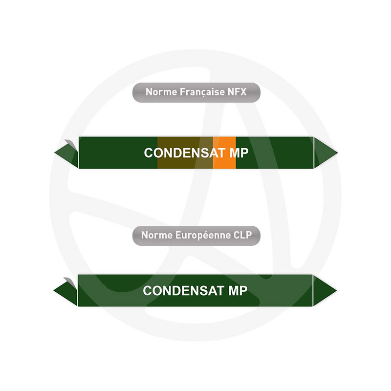 Repérage de tuyauterie Condensat MP reperage marqueur tuyauterie vinyle