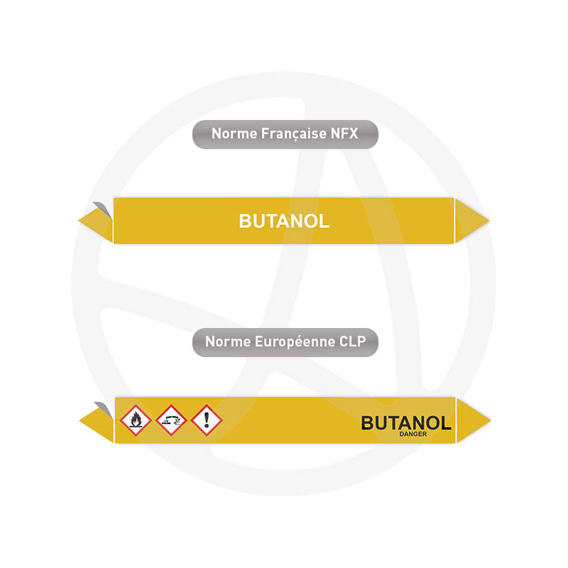 Repérage de tuyauterie Butanol reperage marqueur tuyauterie vinyle