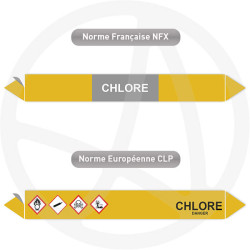 Repérage de tuyauterie Chlore reperage marqueur tuyauterie vinyle