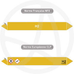 Repérage de tuyauterie H2 reperage marqueur tuyauterie vinyle