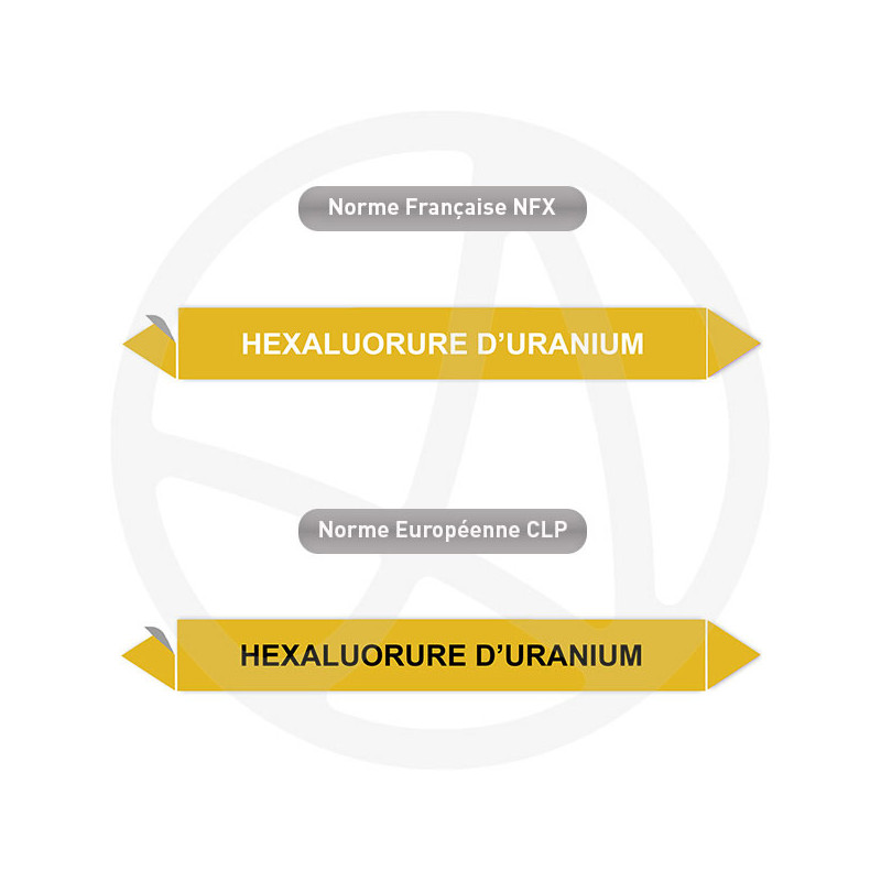 Repérage de tuyauterie Hexafluorure d'uranium reperage marqueur tuyauterie vinyle