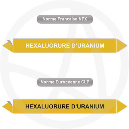 Repérage de tuyauterie Hexafluorure d'uranium reperage marqueur tuyauterie vinyle