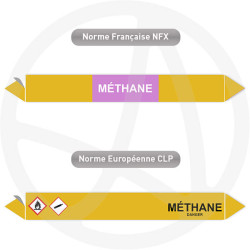 Repérage de tuyauterie Méthane reperage marqueur tuyauterie vinyle