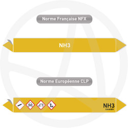 Repérage de tuyauterie NH3 reperage marqueur tuyauterie vinyle