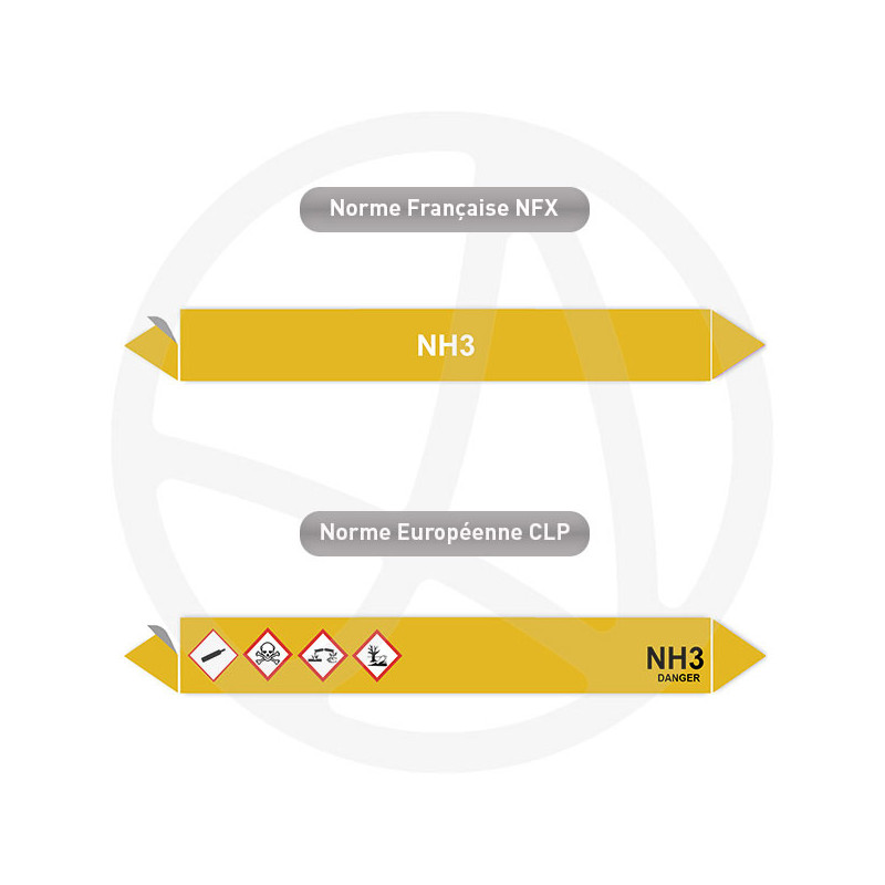 Repérage de tuyauterie NH3 reperage marqueur tuyauterie vinyle