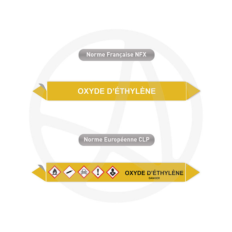 Repérage de tuyauterie Oxyde d'éthylène reperage marqueur tuyauterie vinyle