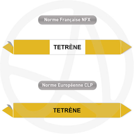 Repérage de tuyauterie Tetrène reperage marqueur tuyauterie vinyle