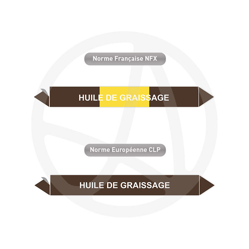 Repérage de tuyauterie Huile de graissage reperage marqueur tuyauterie vinyle