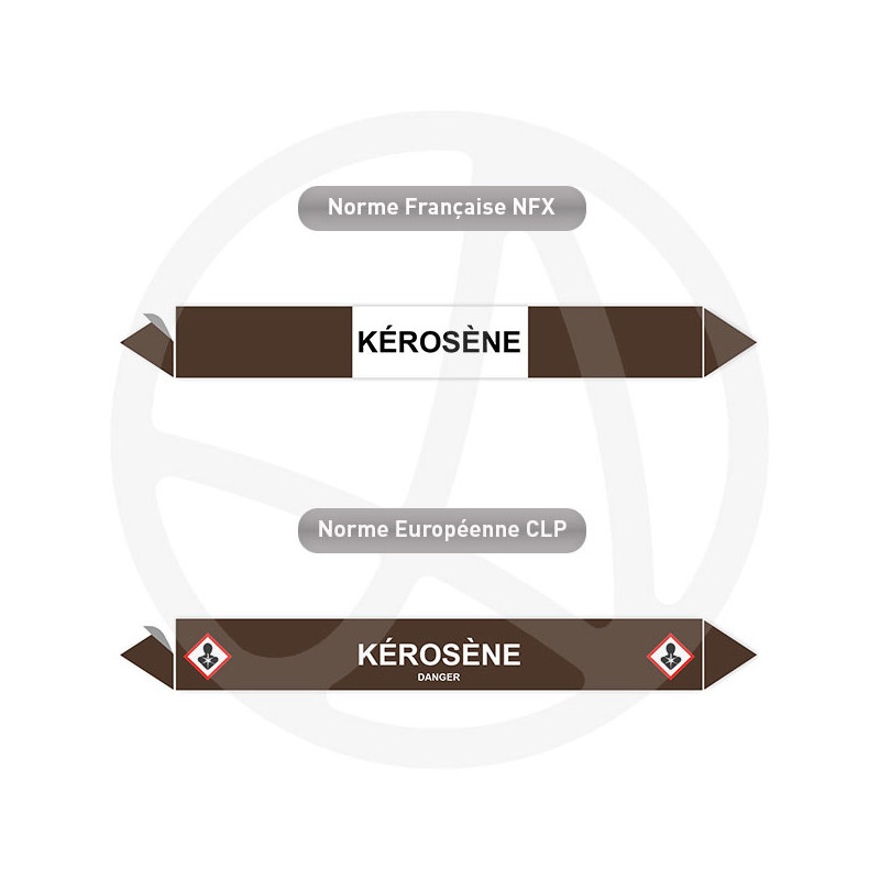 Repérage de tuyauterie Kérosène reperage marqueur tuyauterie vinyle